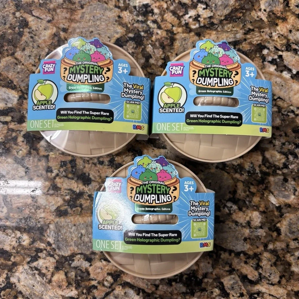 RMS Mystery Dumpling Squishy Green Holographic Edition lot of 3 (SEALED)